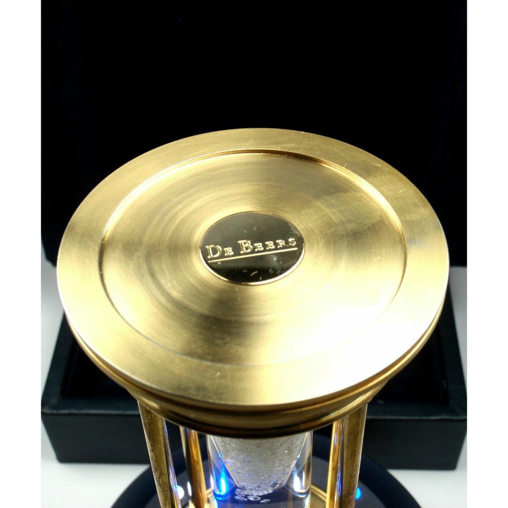 Very Rare! De Beers Limited Edition Millennium 2000 Diamond Brass Hourglass - Picture 5 of 5
